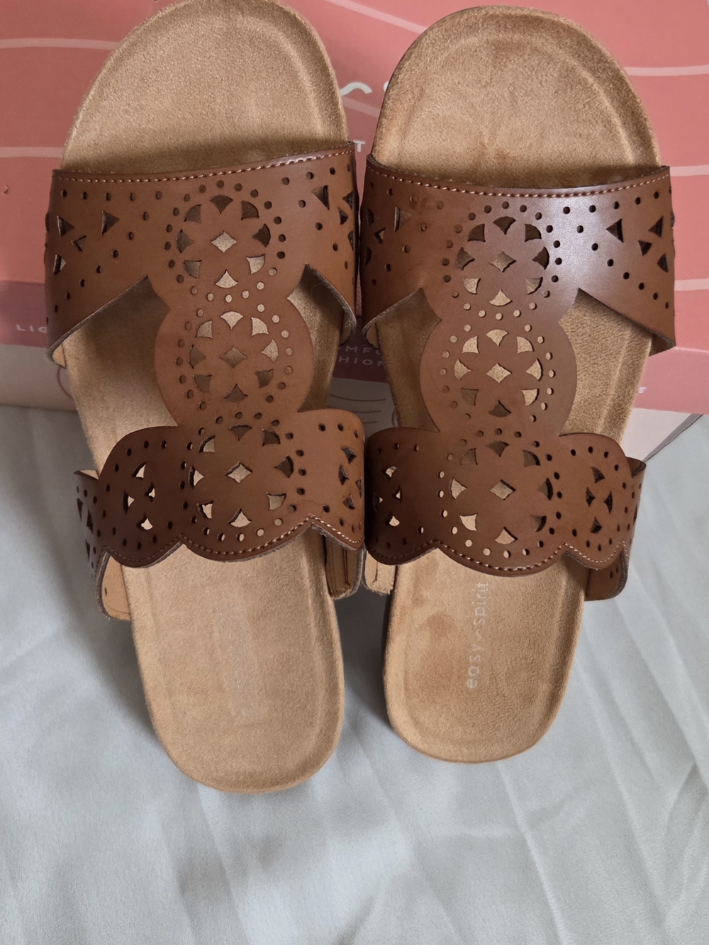 Easy Spirit Tan Slide Sandals